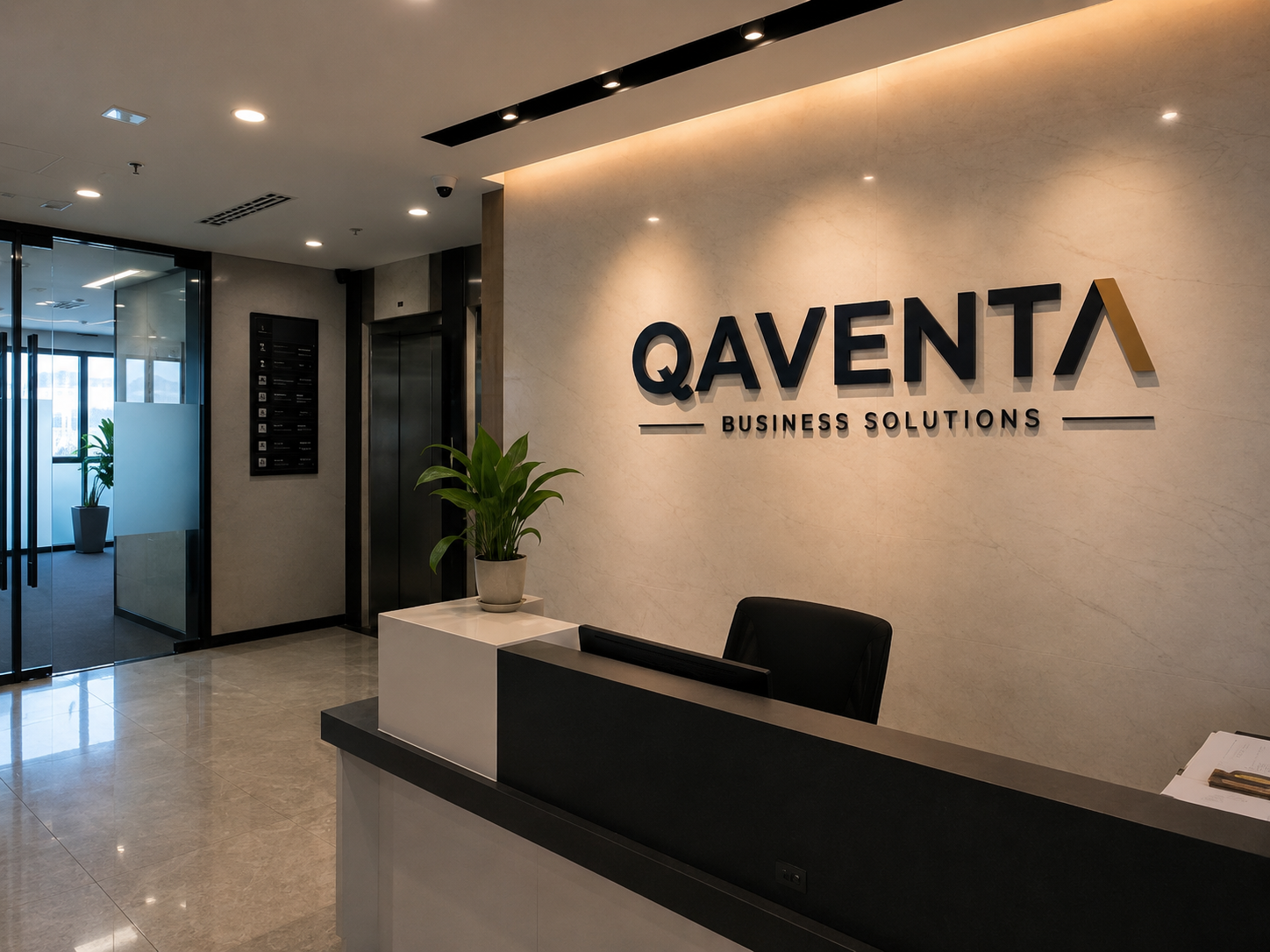 3D acrylic office signboard at reception area in Malaysia